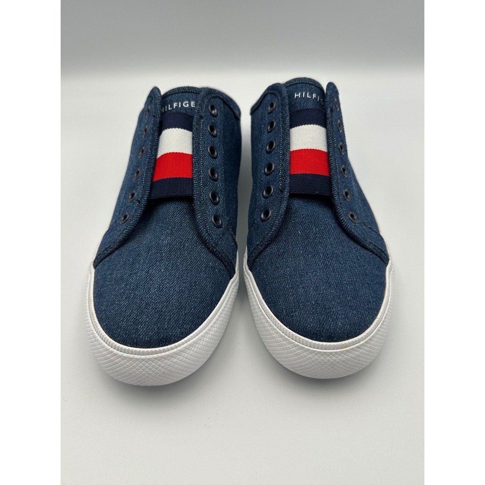 Tommy Hilfiger Annie Blue Denim Slipon Logo Sneakers Womens Size 8.5M